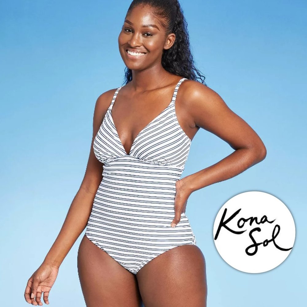 KONA SOL Triangle High Coverage One Piece Swimsuit NEW WITH TAG!